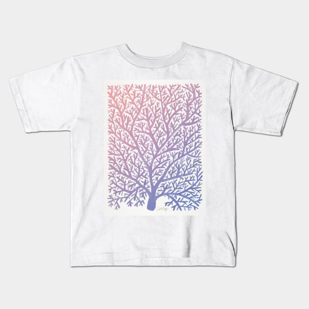 fan coral pantone Kids T-Shirt by CatCoq